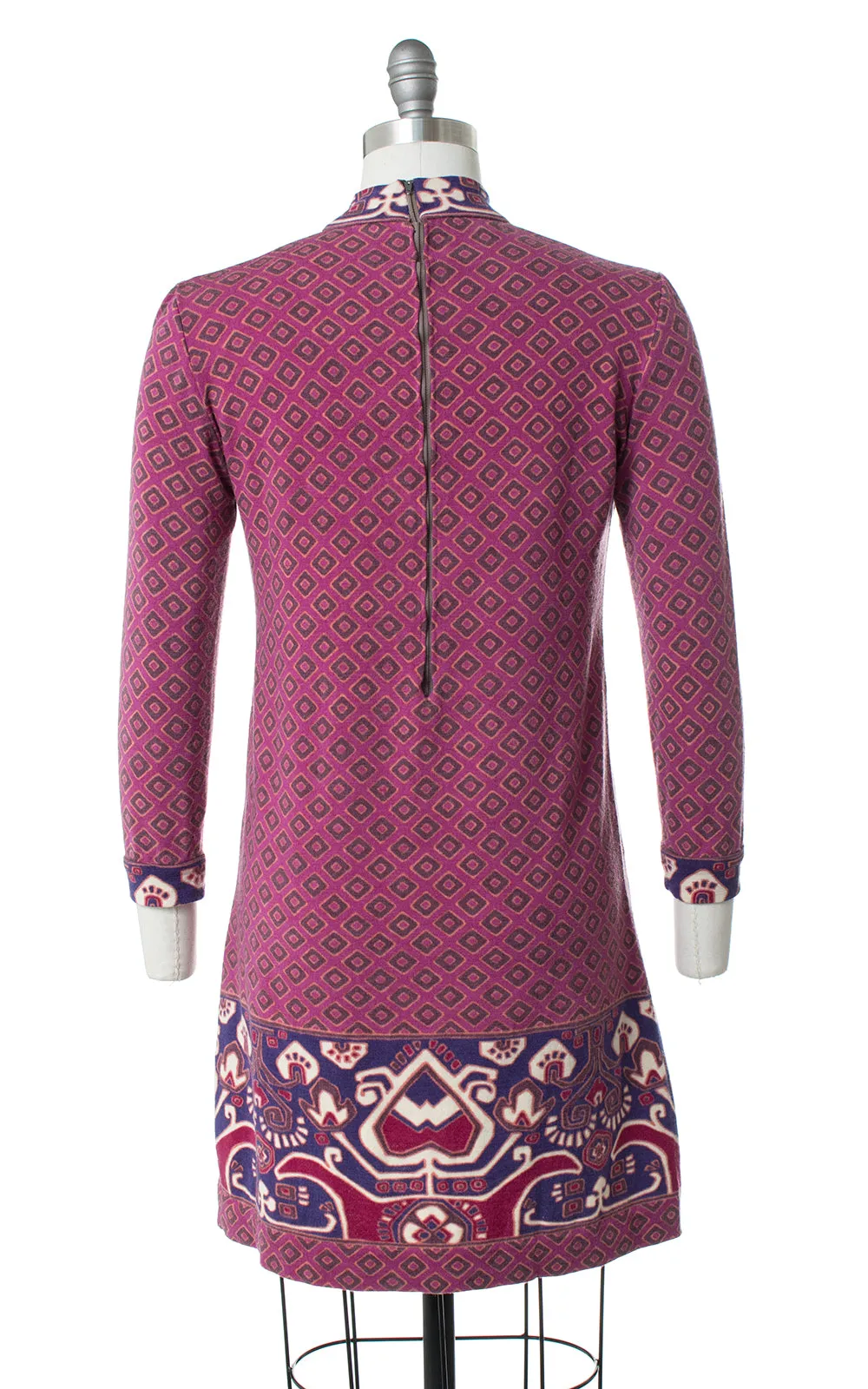1960s Goldworm Geometric Knit Wool Dress | small/medium
