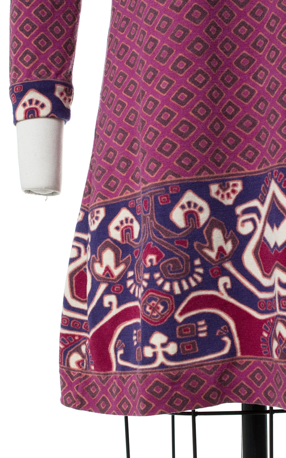 1960s Goldworm Geometric Knit Wool Dress | small/medium