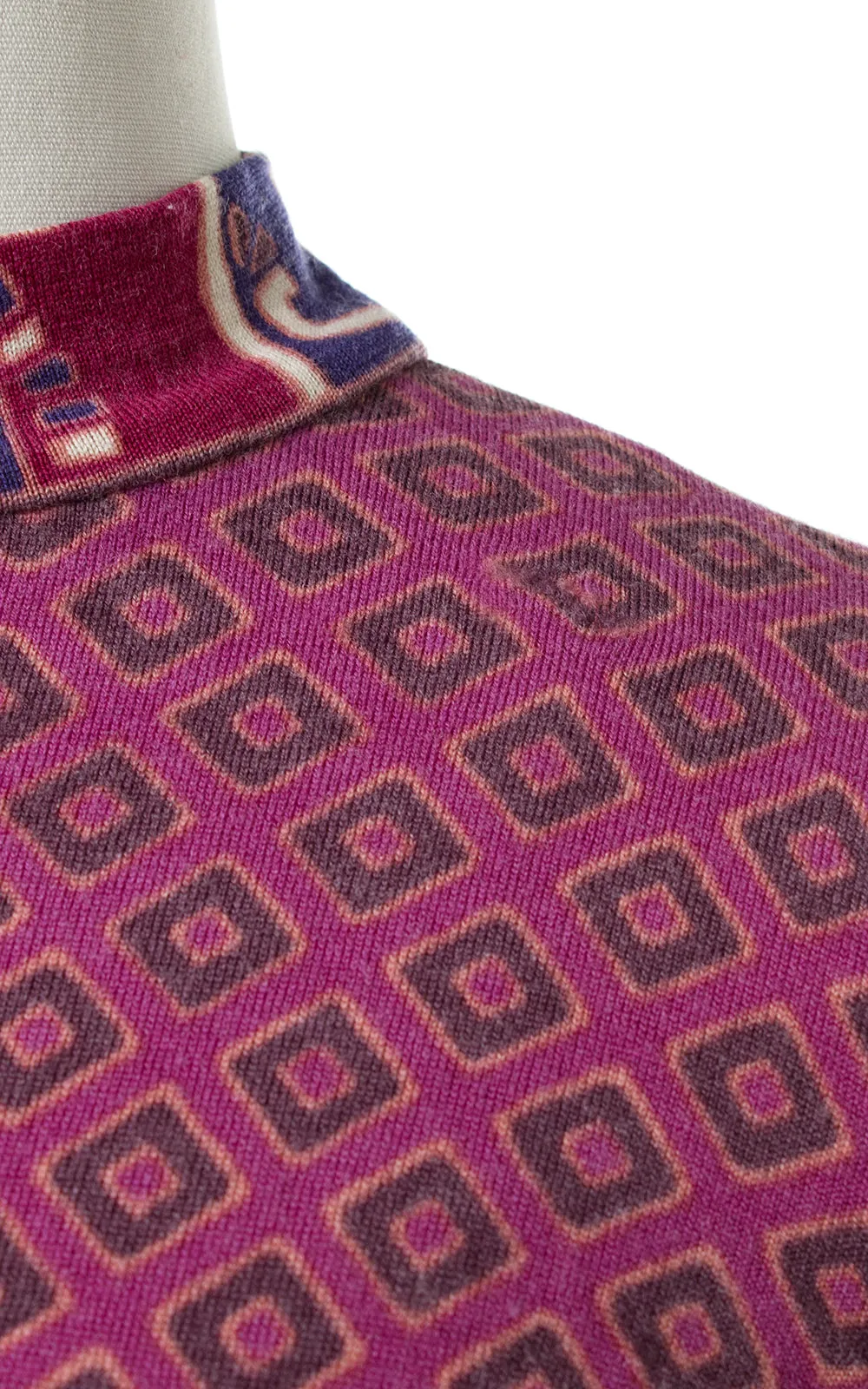 1960s Goldworm Geometric Knit Wool Dress | small/medium