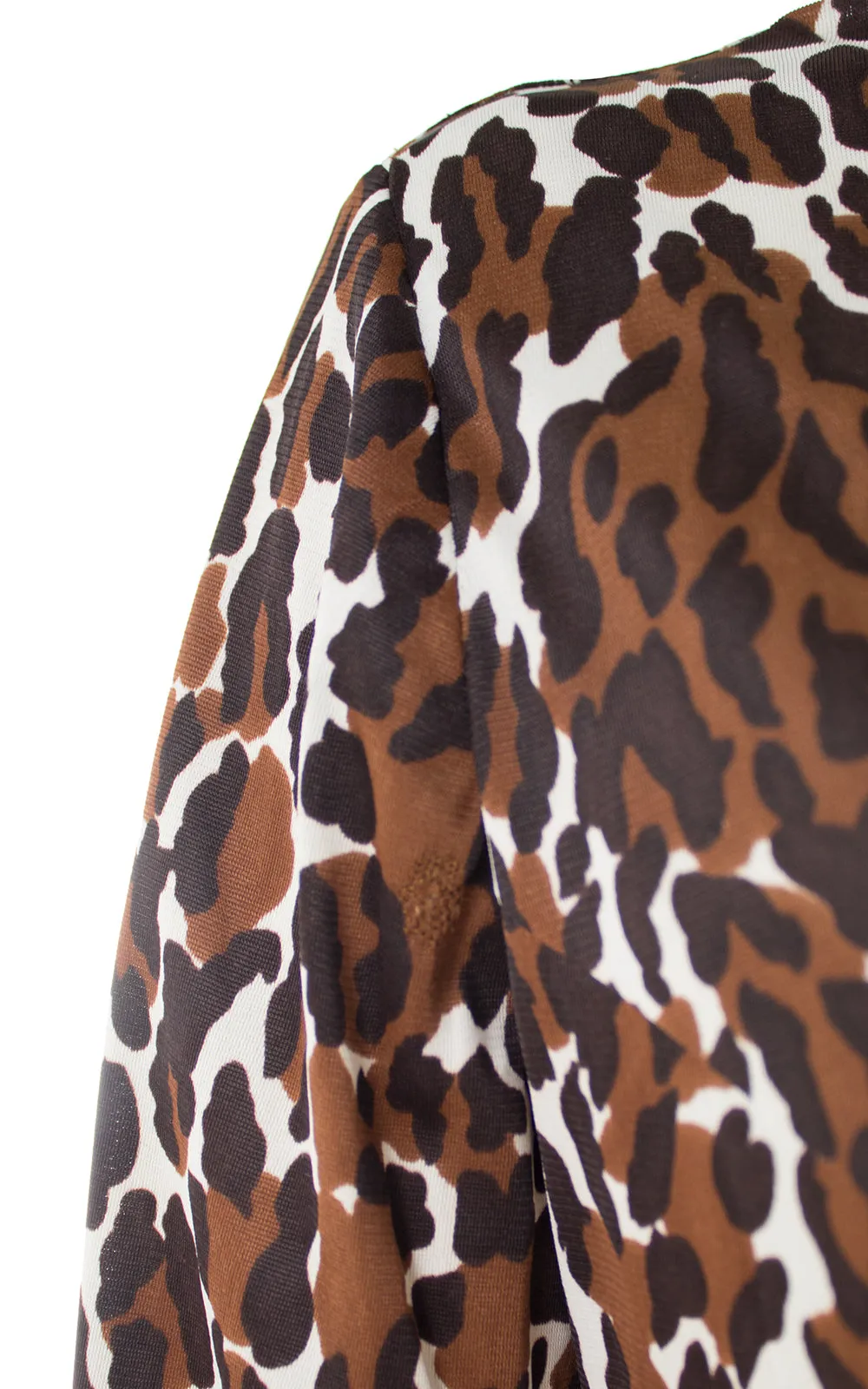1960s Leopard Print Jersey Shift Dress | medium