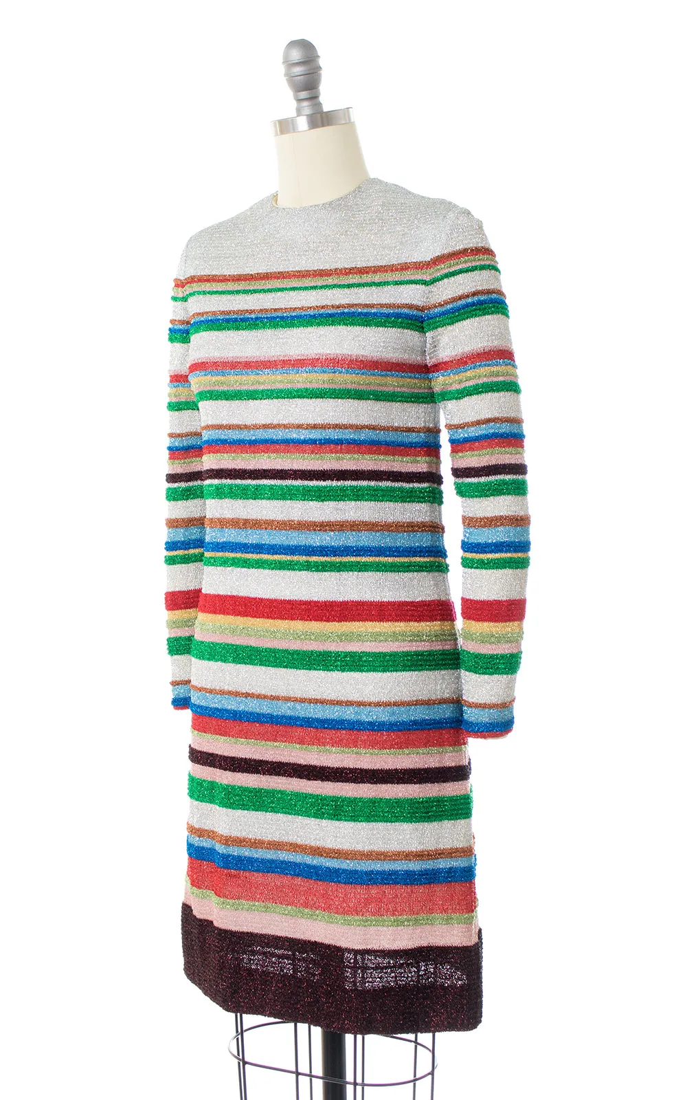 1960s Metallic Rainbow Striped Party Dress | x-small/small