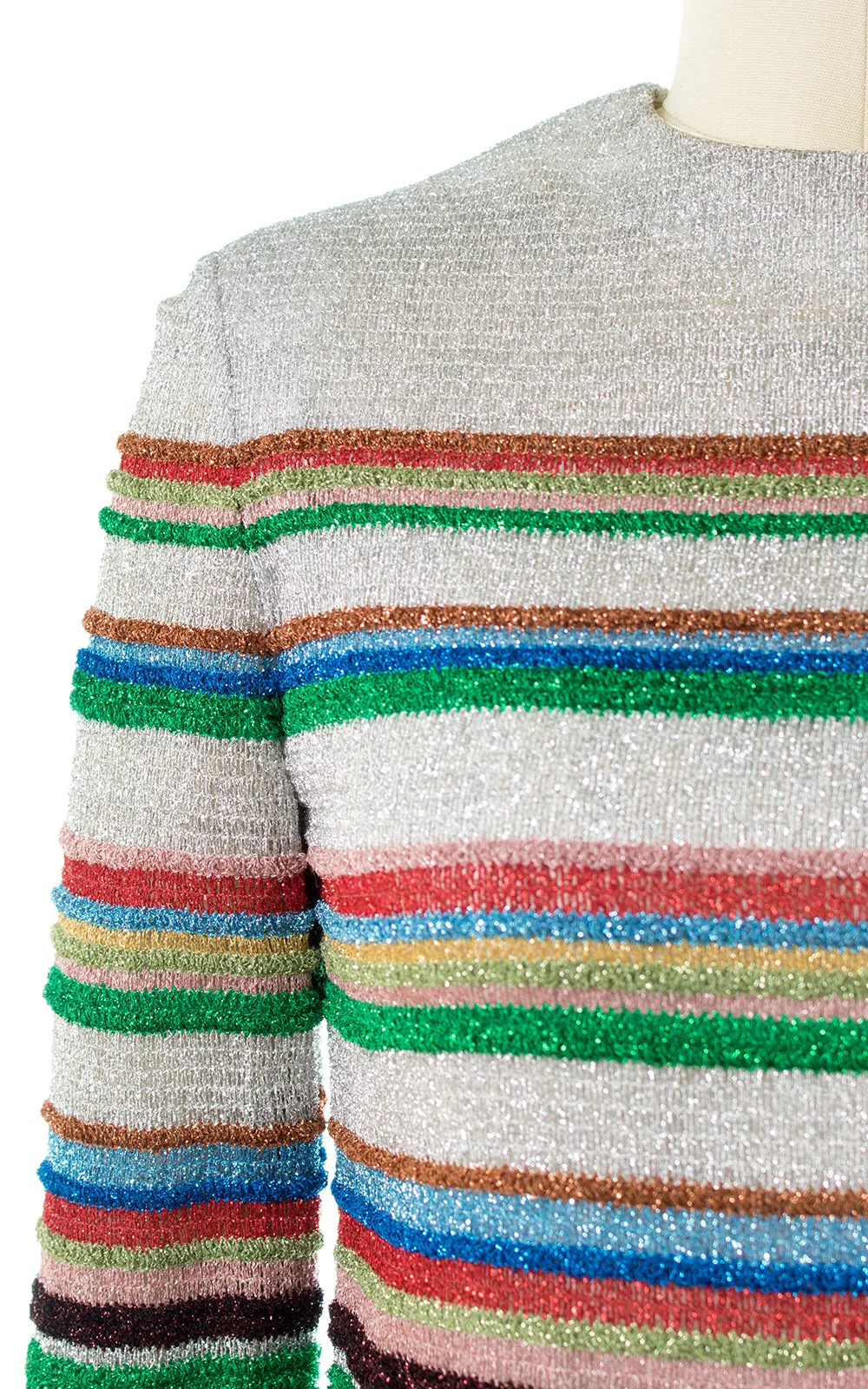 1960s Metallic Rainbow Striped Party Dress | x-small/small