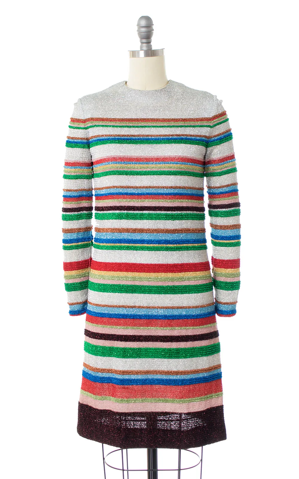 1960s Metallic Rainbow Striped Party Dress | x-small/small