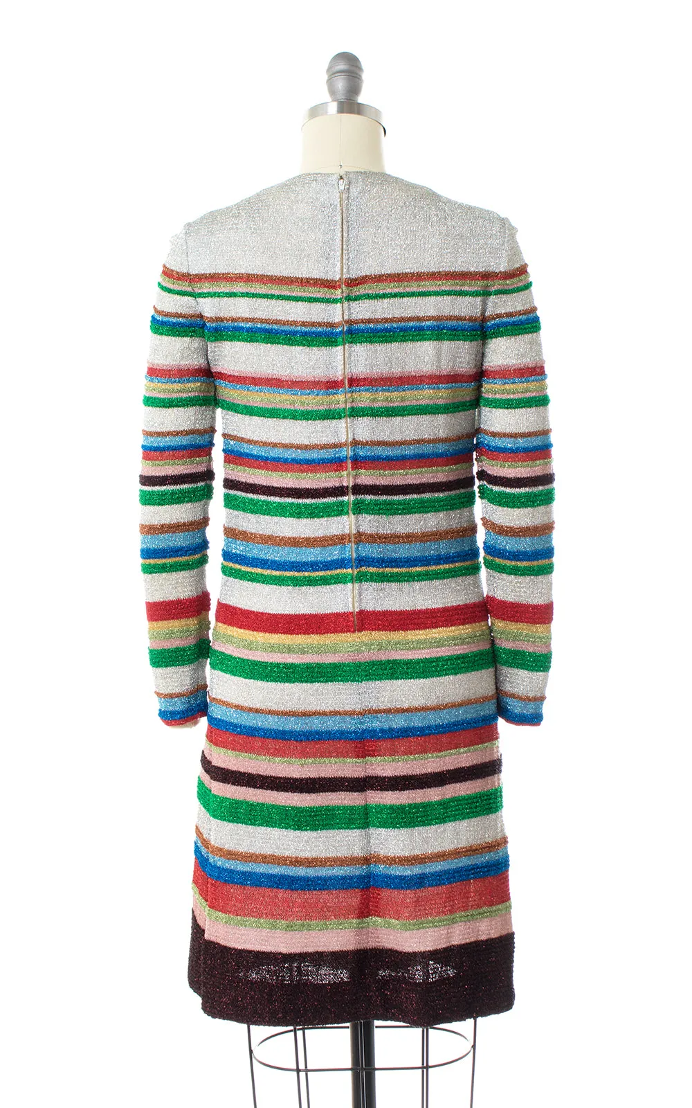1960s Metallic Rainbow Striped Party Dress | x-small/small