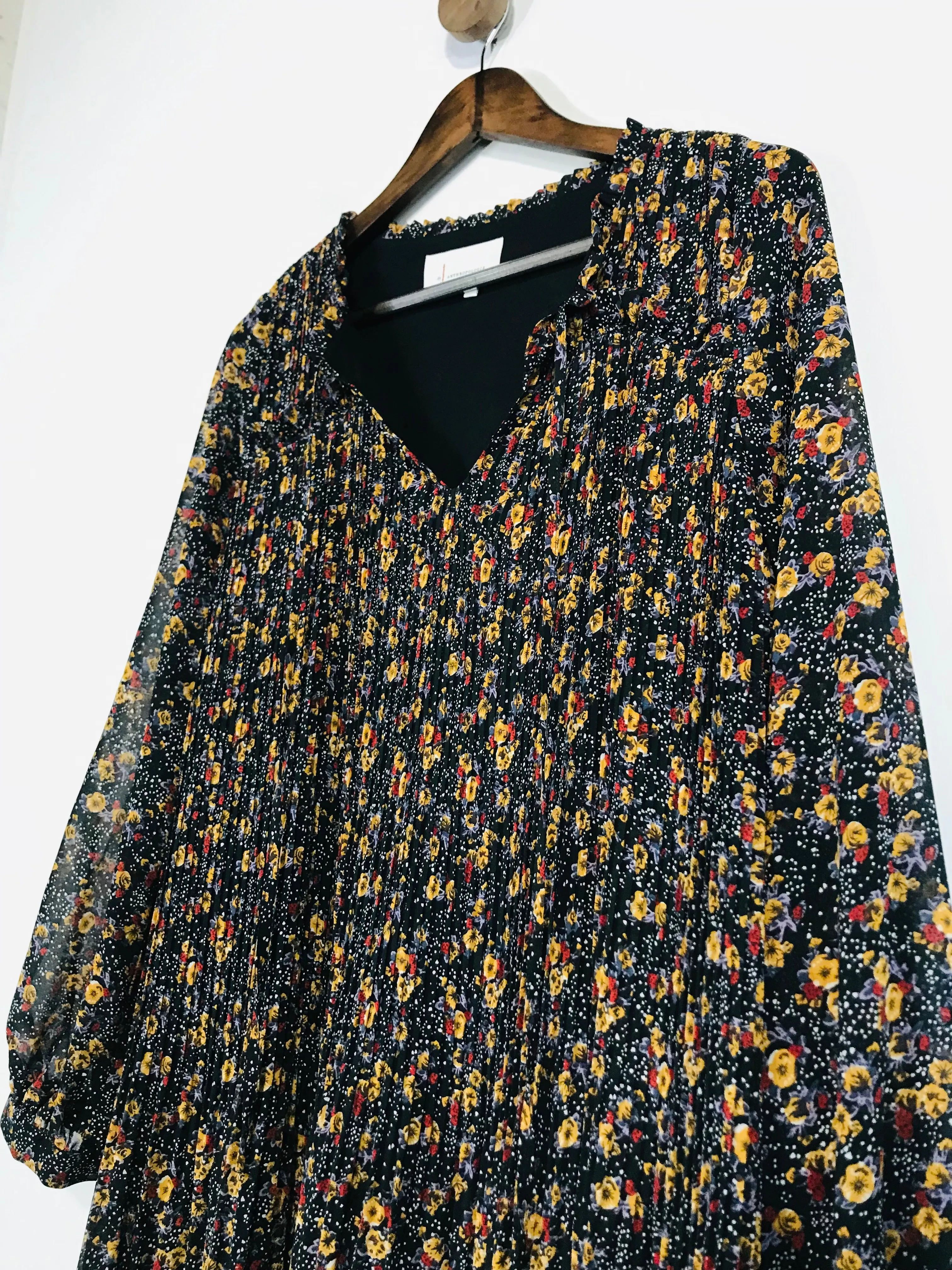 Anthropologie Women's Floral Pleated Shift Dress | UK10 | Multicoloured