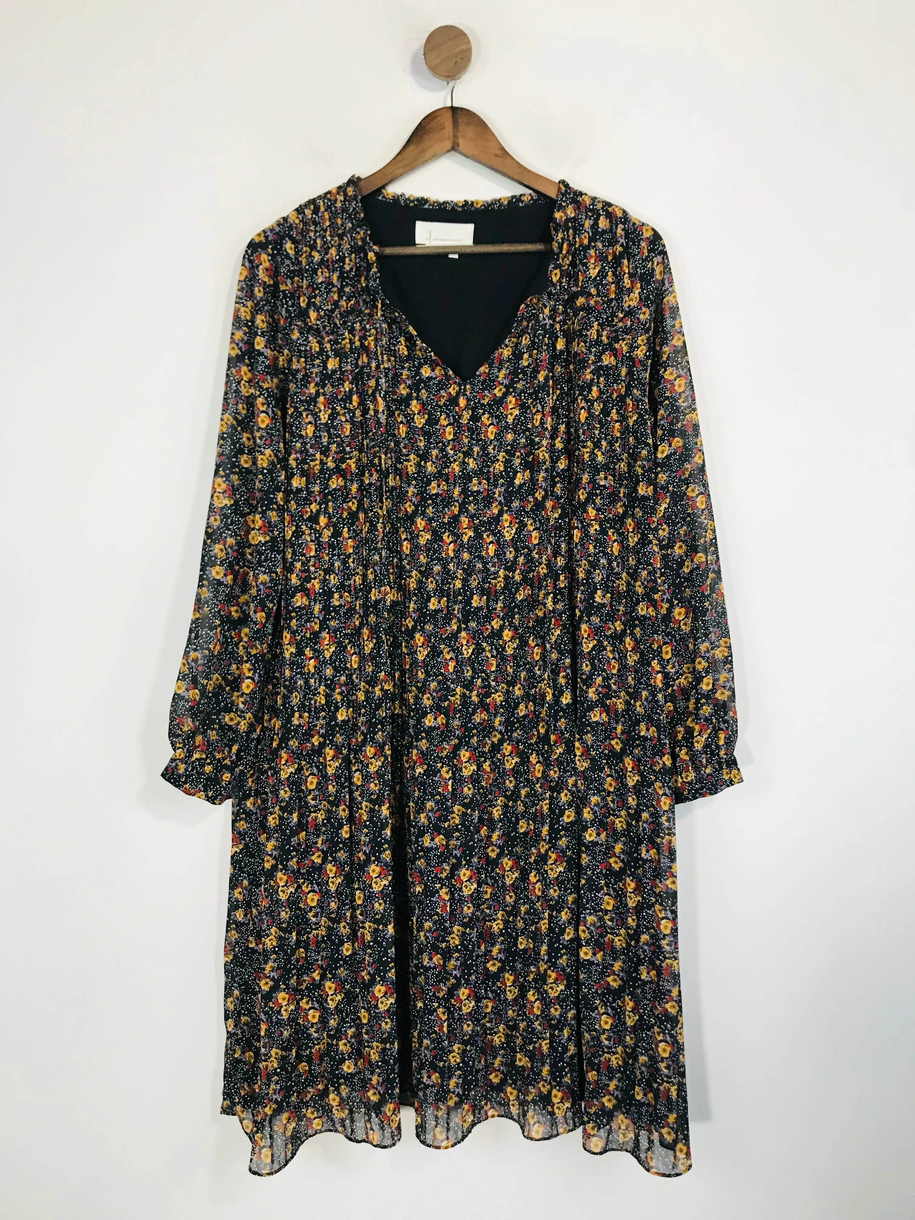 Anthropologie Women's Floral Pleated Shift Dress | UK10 | Multicoloured