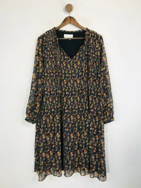 Anthropologie Women's Floral Pleated Shift Dress | UK10 | Multicoloured