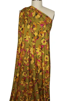 Autumn Jungle French Rayon Jersey - Pink/Cumin/Black/Gold/Olive