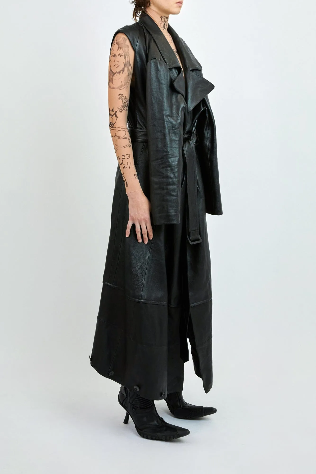 Balenciaga Flatground Trench in Vintage Leather