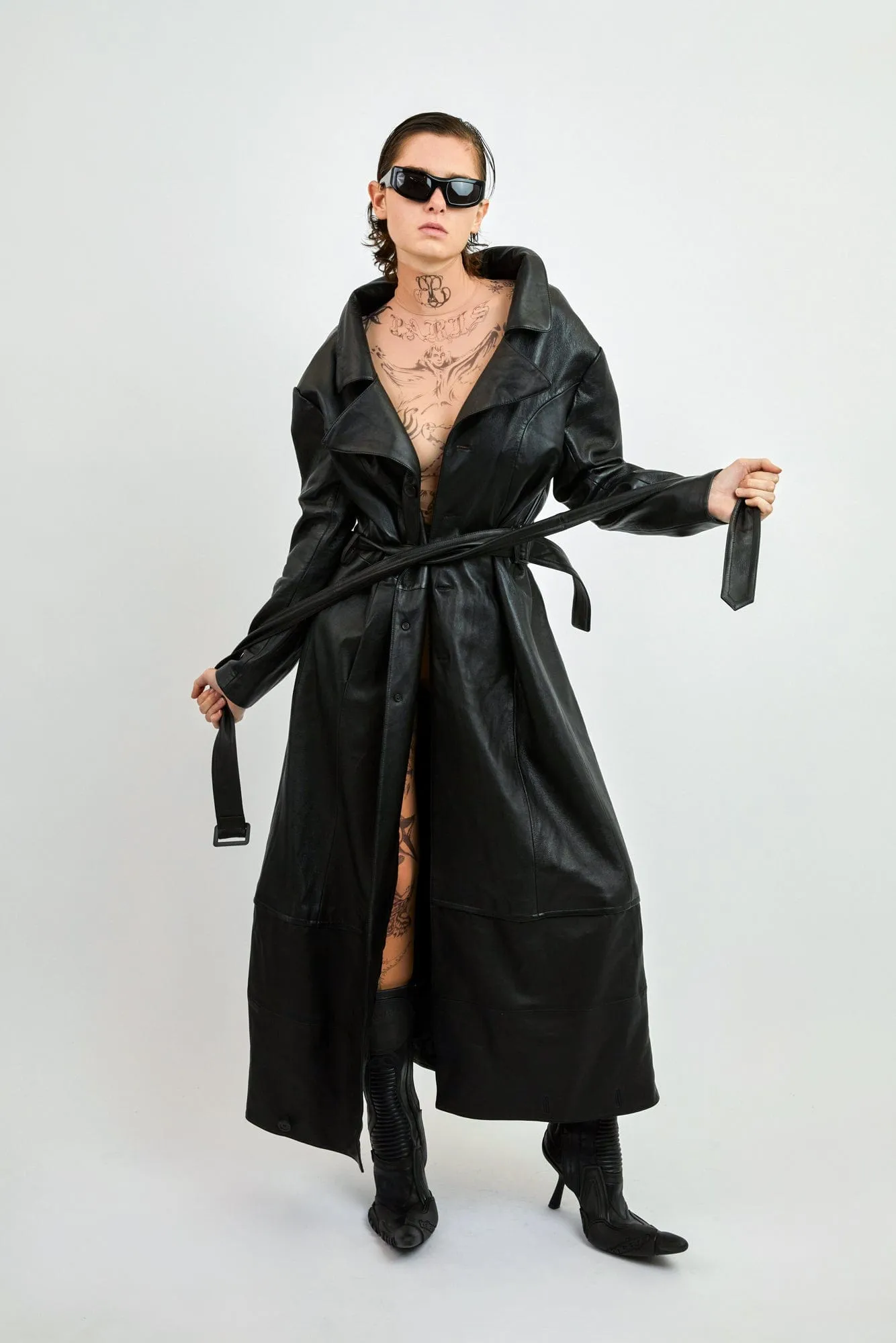 Balenciaga Flatground Trench in Vintage Leather