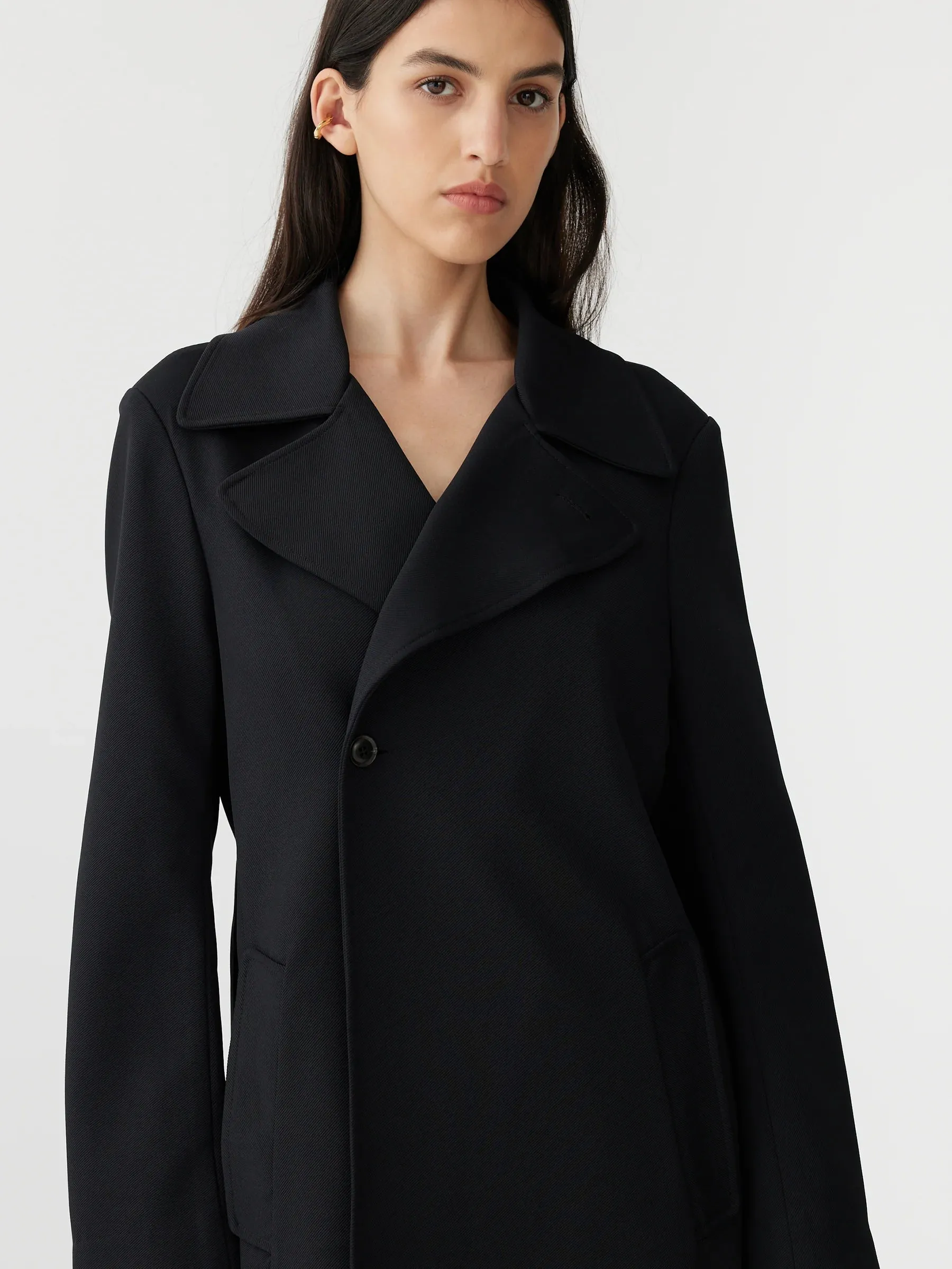 Bassike Stretch Twill Trench Coat - Black