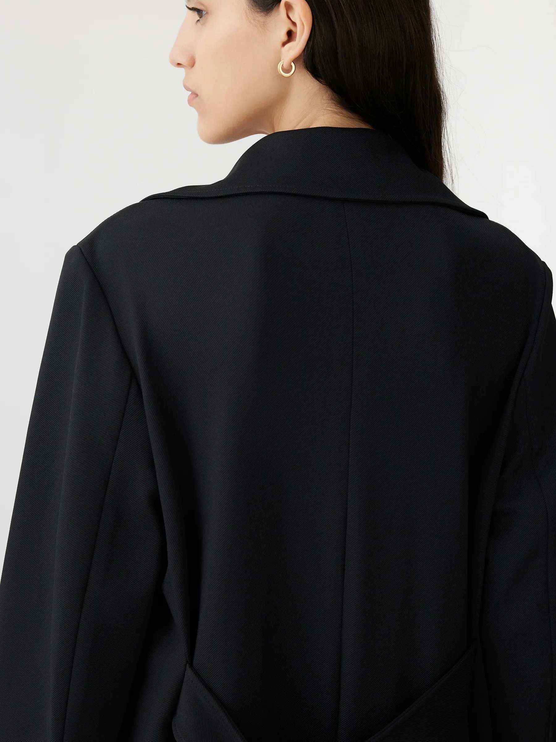 Bassike Stretch Twill Trench Coat - Black