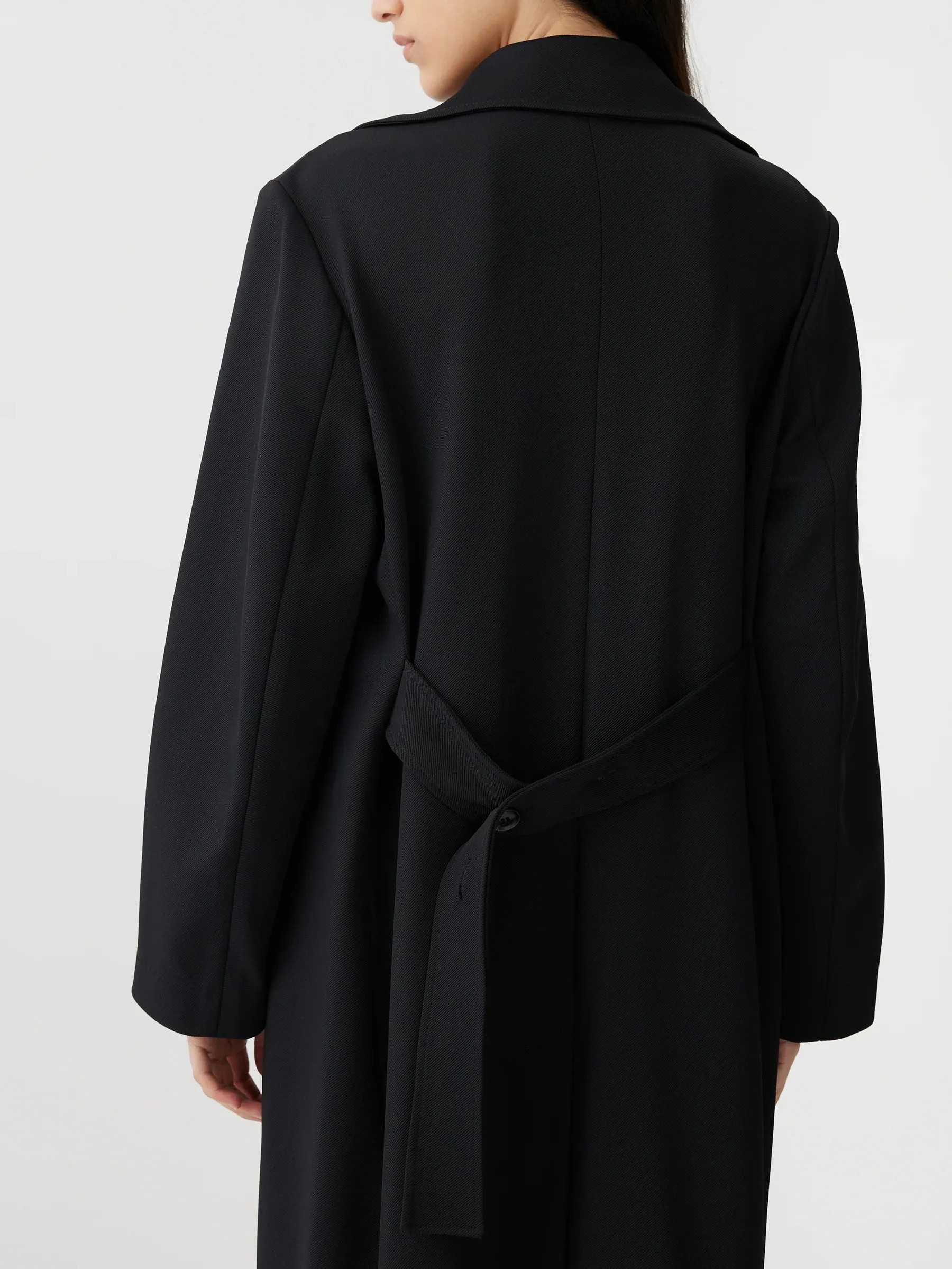 Bassike Stretch Twill Trench Coat - Black