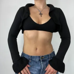 Black Ruffle Hem Bolero (S)