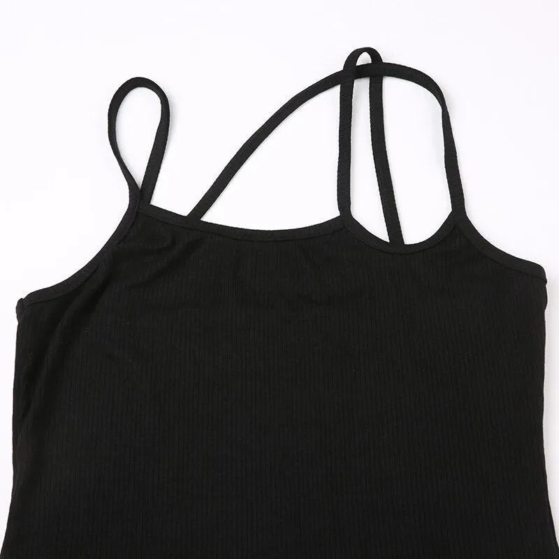Black Skinny Halter Neck Crop Top