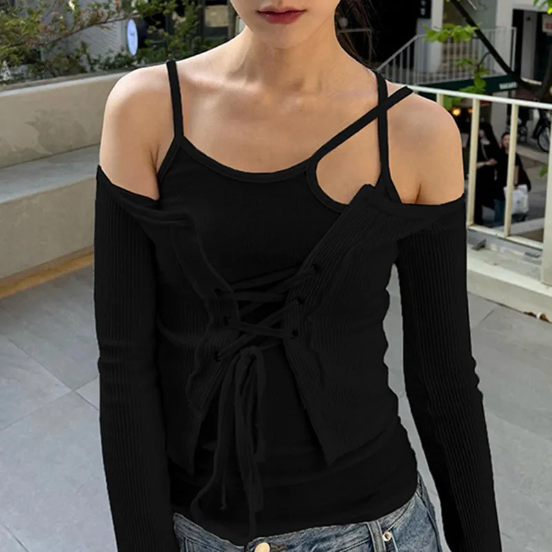 Black Skinny Halter Neck Crop Top
