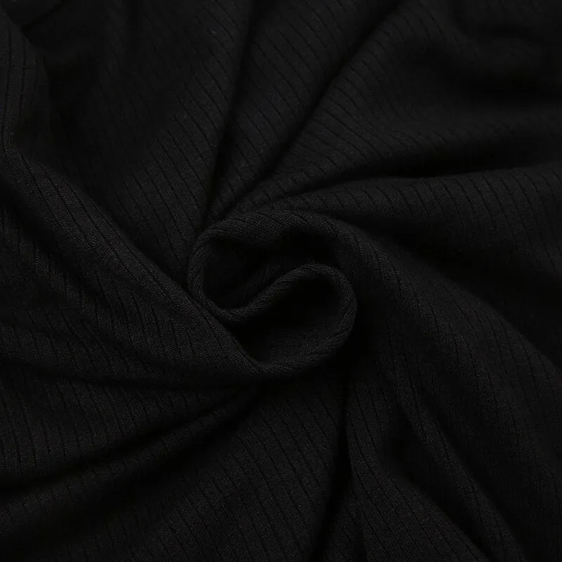 Black Skinny Halter Neck Crop Top