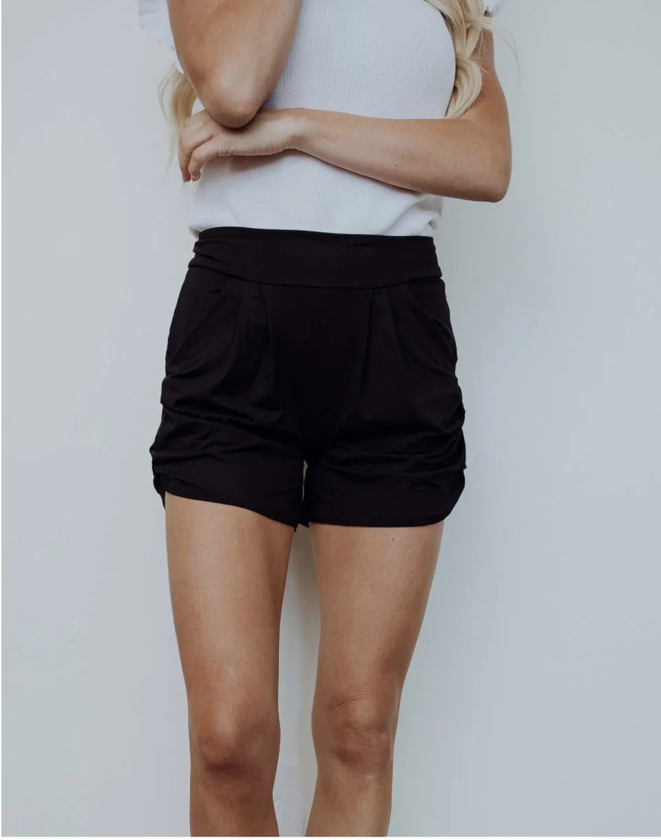 Blissfully Yours Harem Shorts - Black