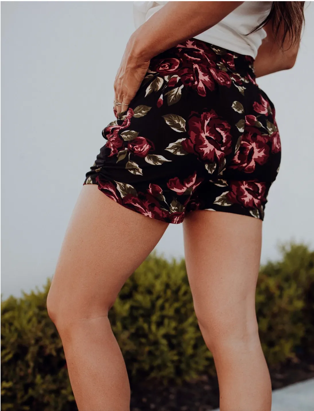 Blissfully Yours Harem Shorts - Rosie Floral