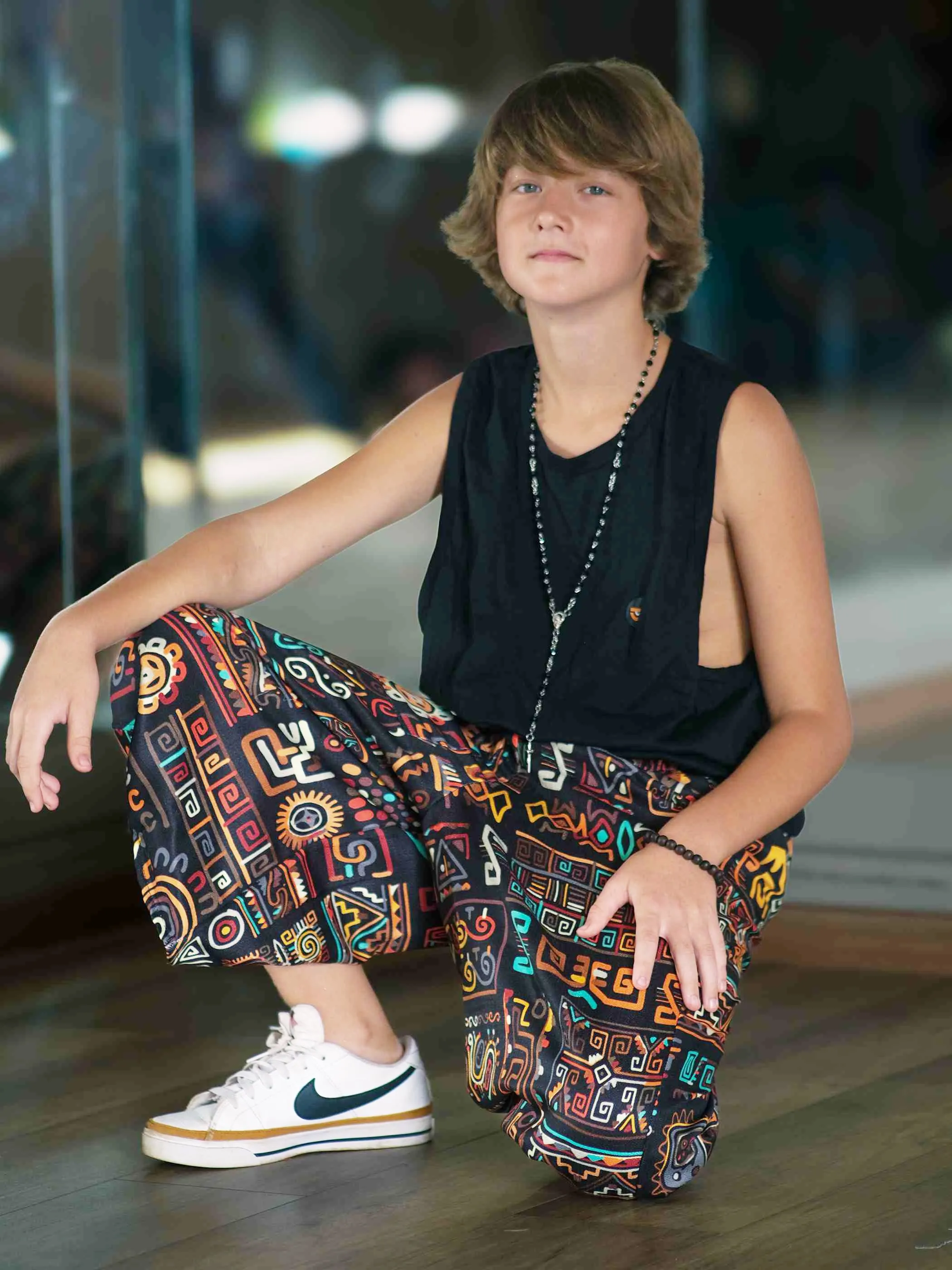 Boy's Kids Abstract Print Harem Pants For Dance