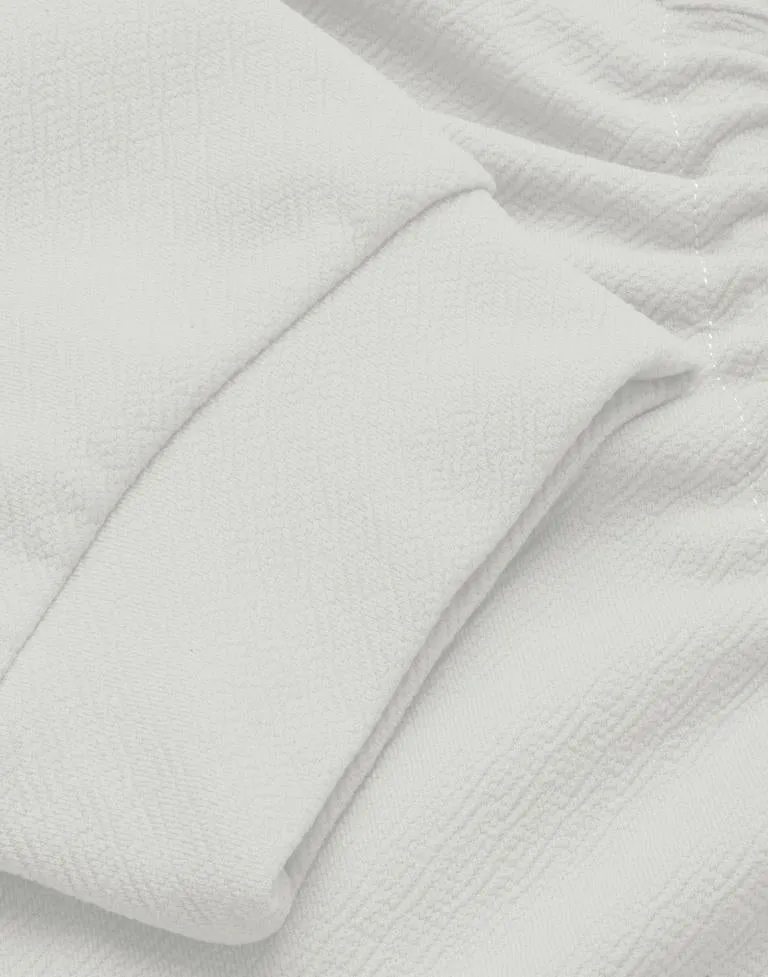Charming White Coloured Knitted Lycra Tops