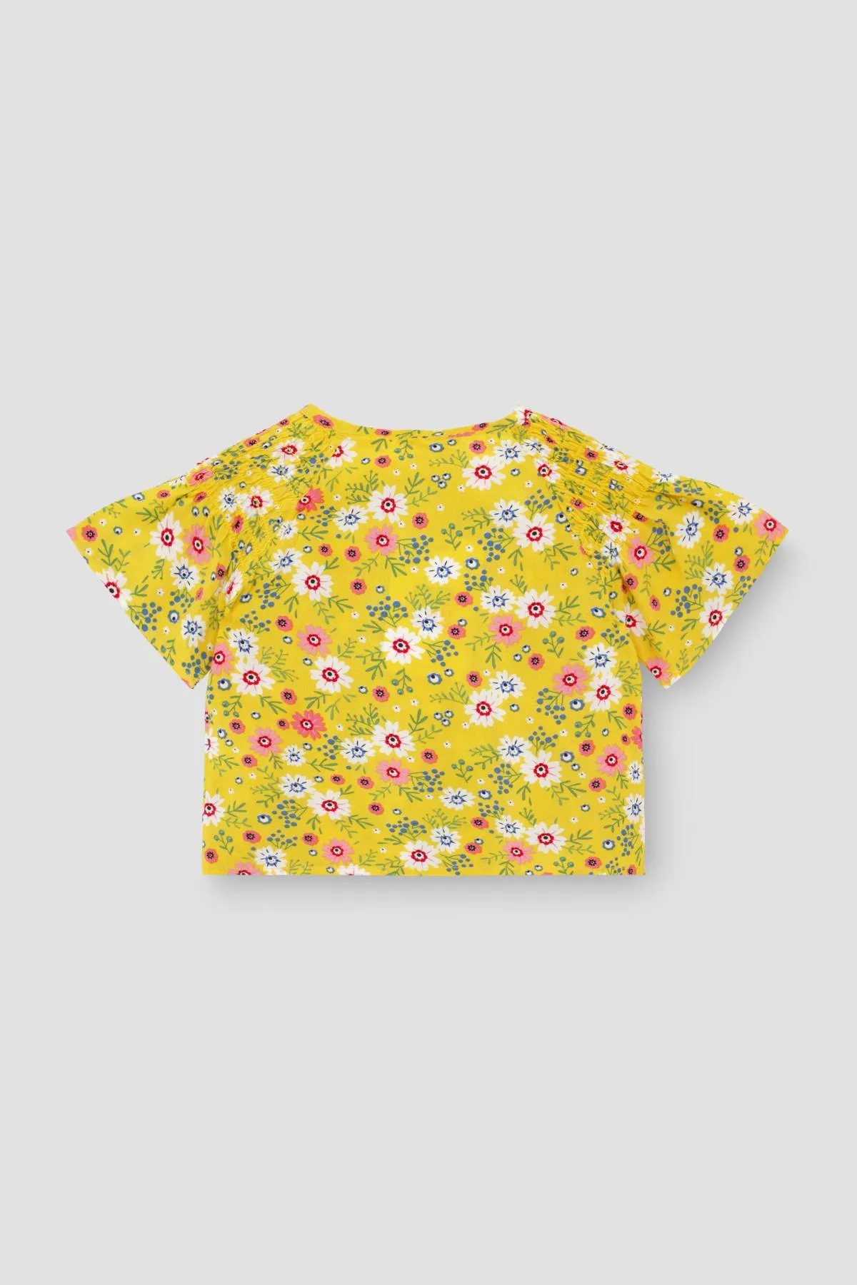 Floral Blouses For Baby Girl - Yellow