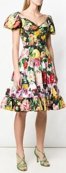 Floral Print Flared Dress