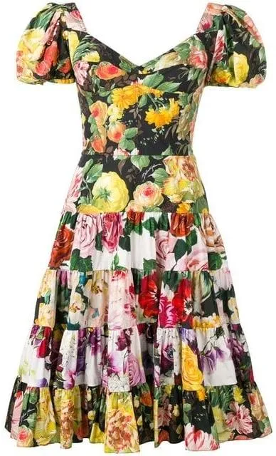 Floral Print Flared Dress