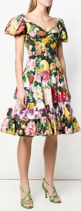 Floral Print Flared Dress