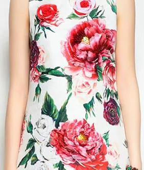 Floral-Print Mini Embellished Dress