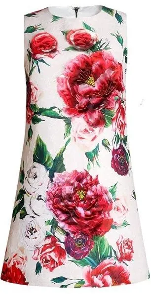 Floral-Print Mini Embellished Dress