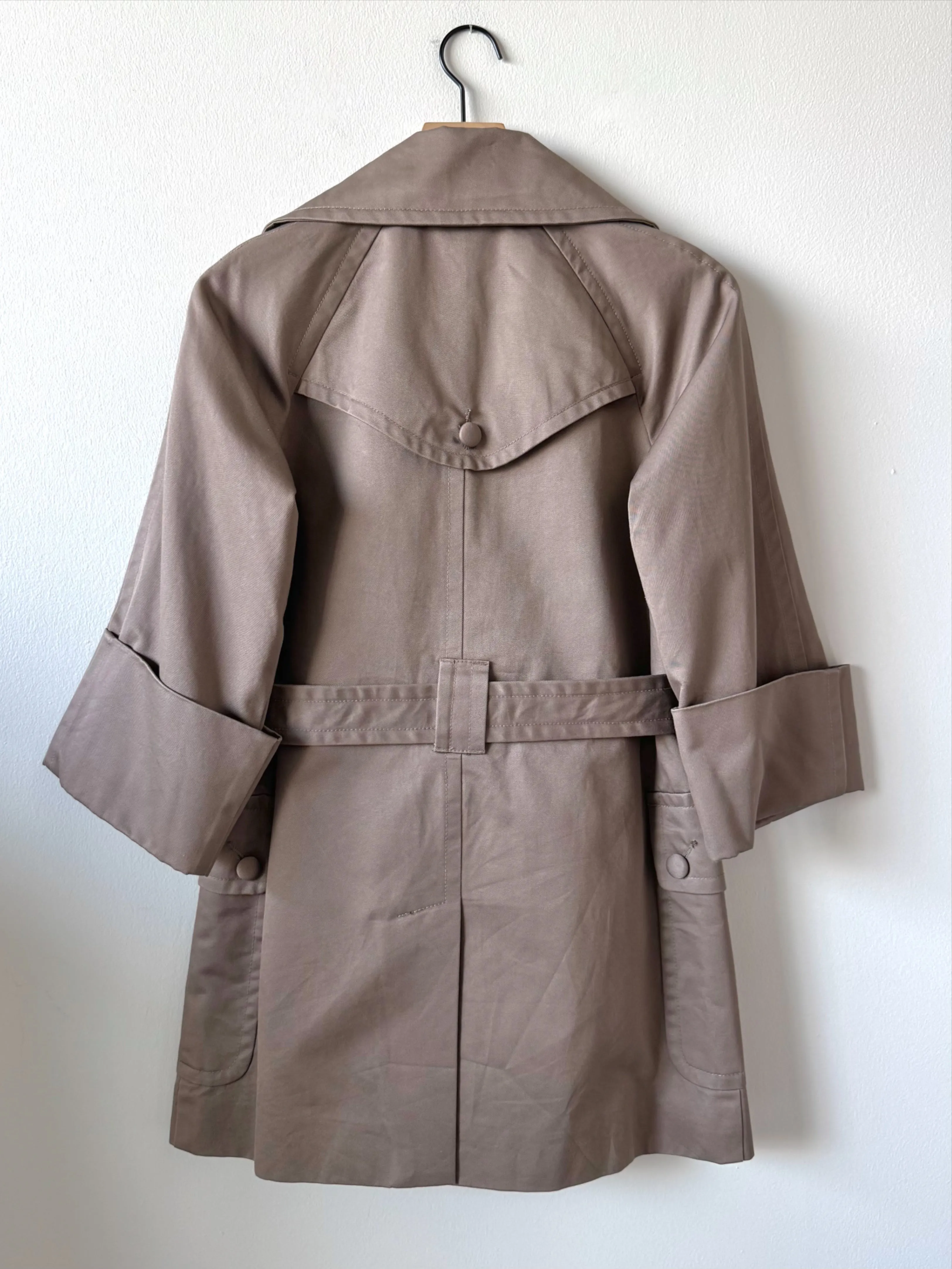 French Connection Taupe Short Trench Coat (XS/S)