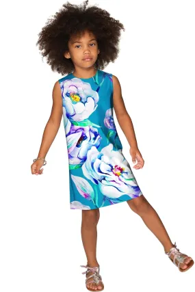 Gentle You Adele Fancy Floral Pattern Shift Party Dress - Girls