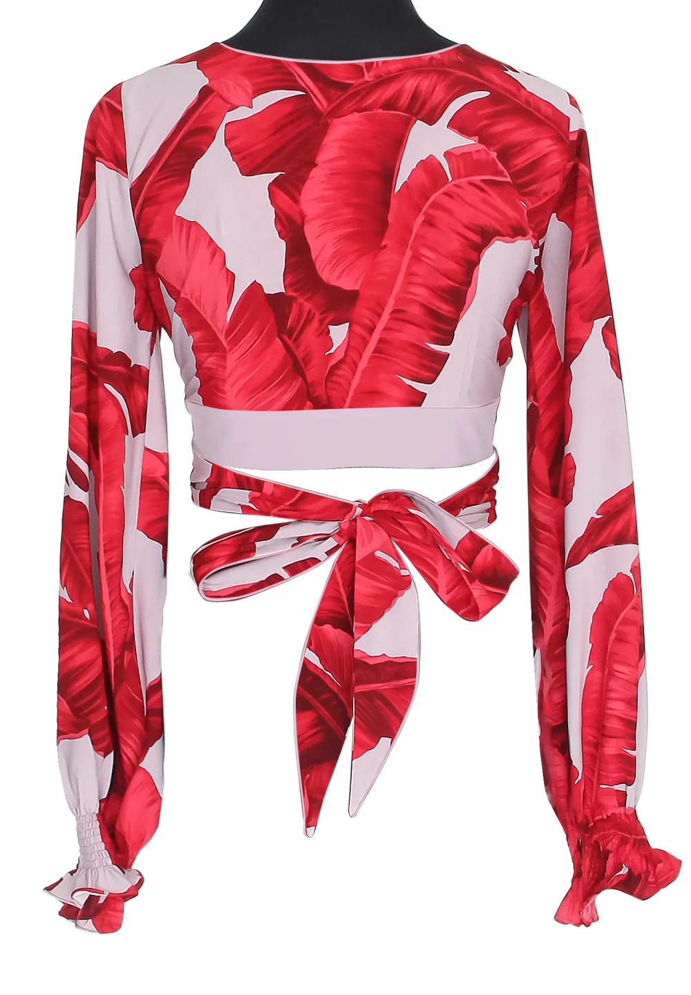 Jungle - Red / Grey Palm Crop Top (Grey)