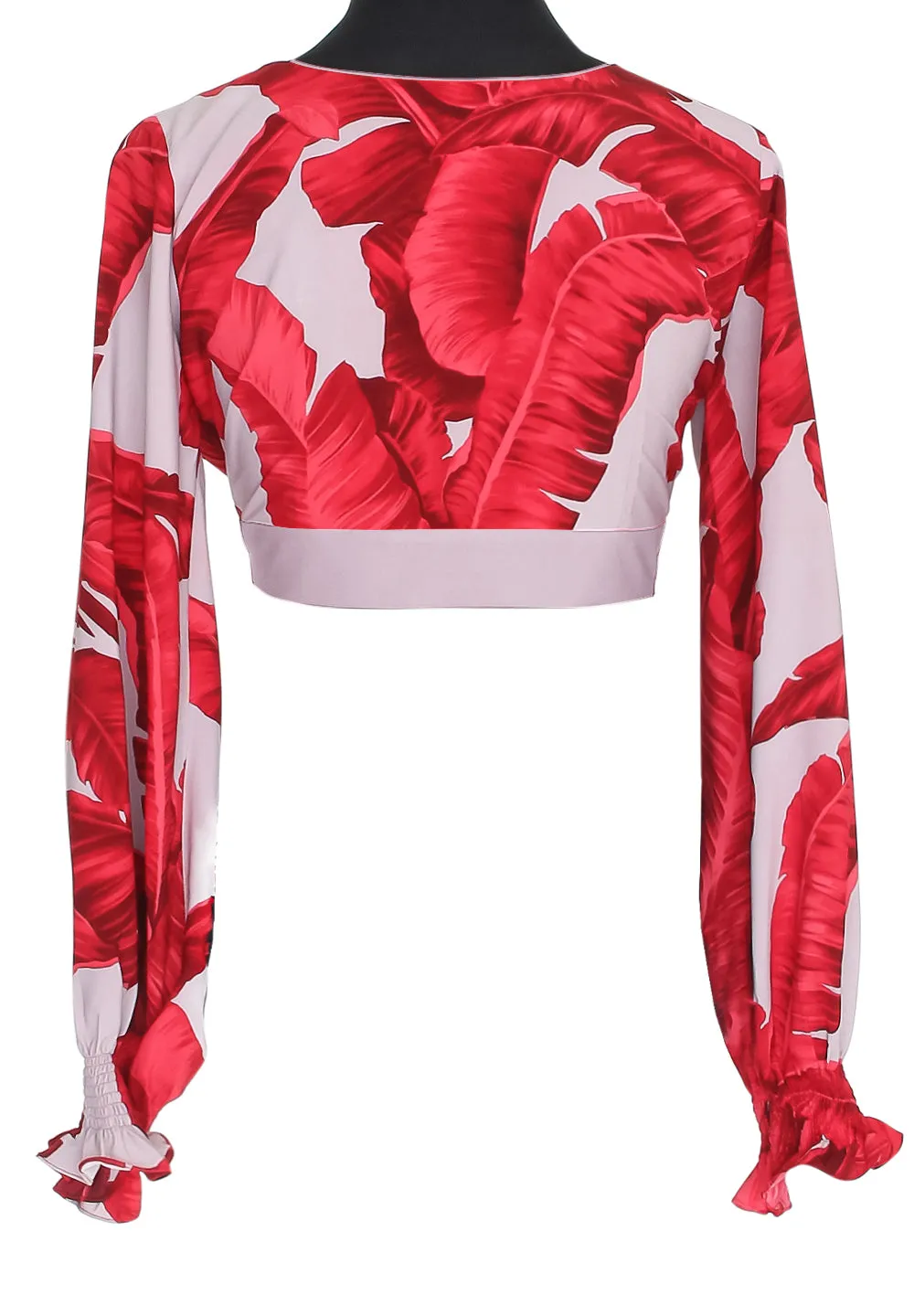 Jungle - Red / Grey Palm Crop Top (Grey)