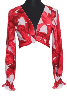 Jungle - Red / Grey Palm Crop Top (Grey)
