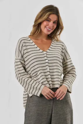 Knitwear Cardigan - Hessian Stripe