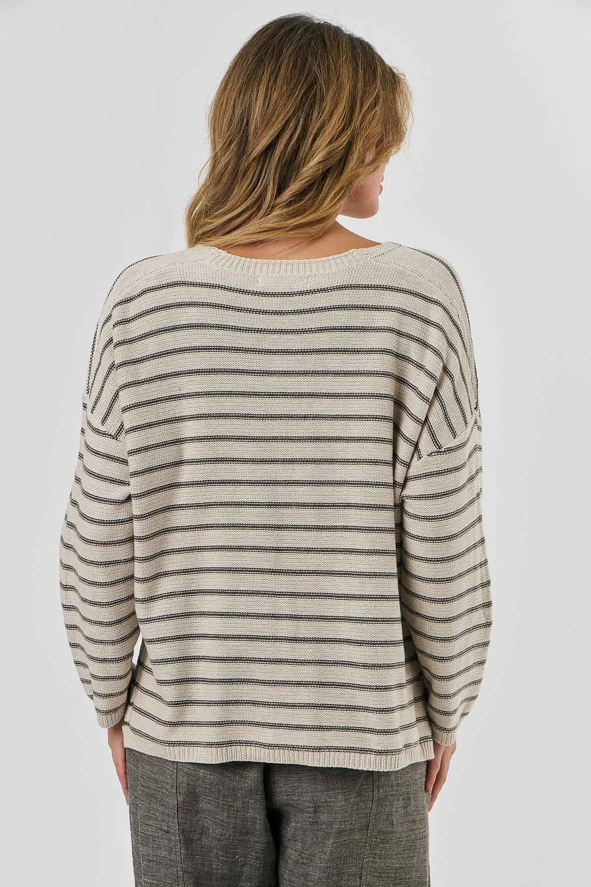 Knitwear Cardigan - Hessian Stripe
