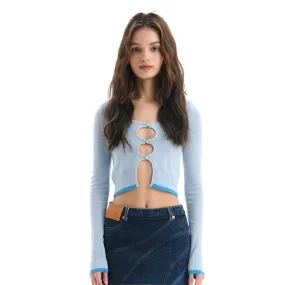 Light Blue Woolen Cardigan