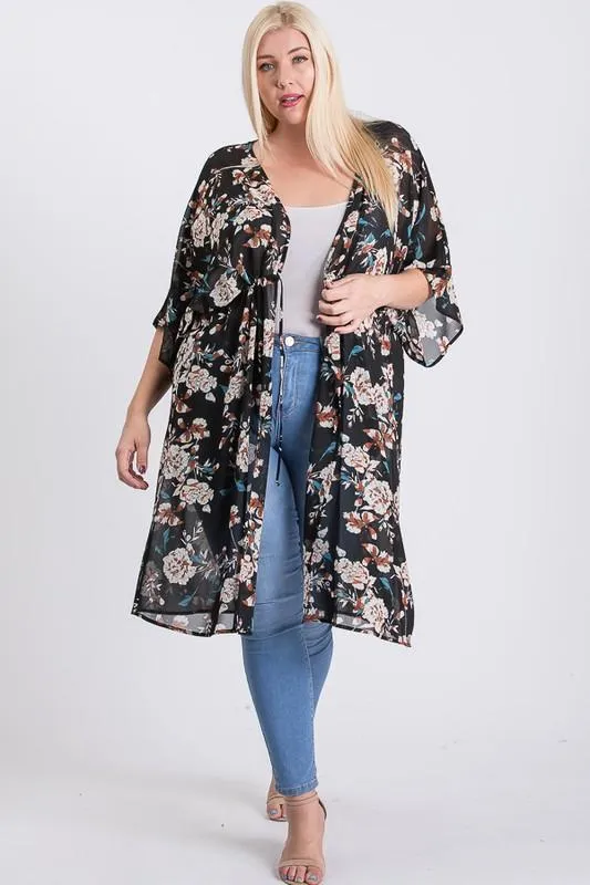 Light Chiffon Floral Cardigan/ Cover-up