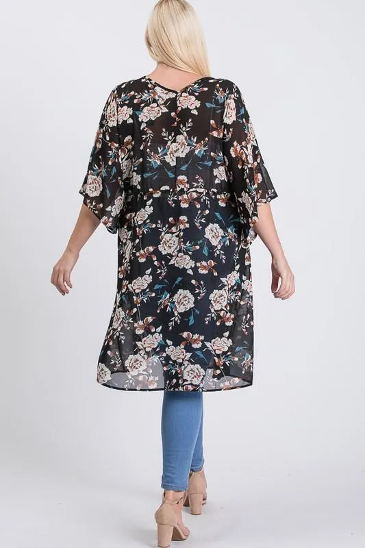Light Chiffon Floral Cardigan/ Cover-up