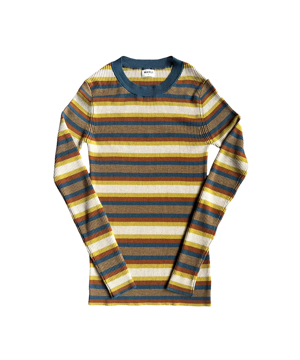 Magnus Skinny Rib - Azurite Blue Stripe