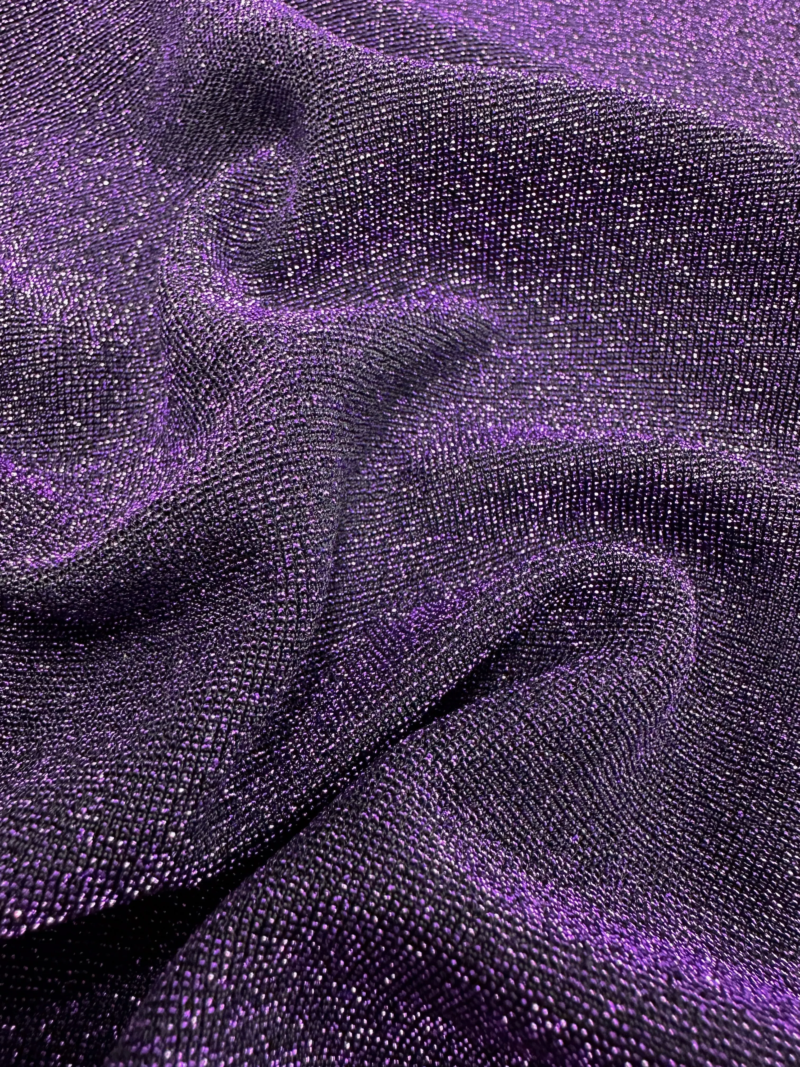 Metallic Lycra - Disco Plum - 160cm