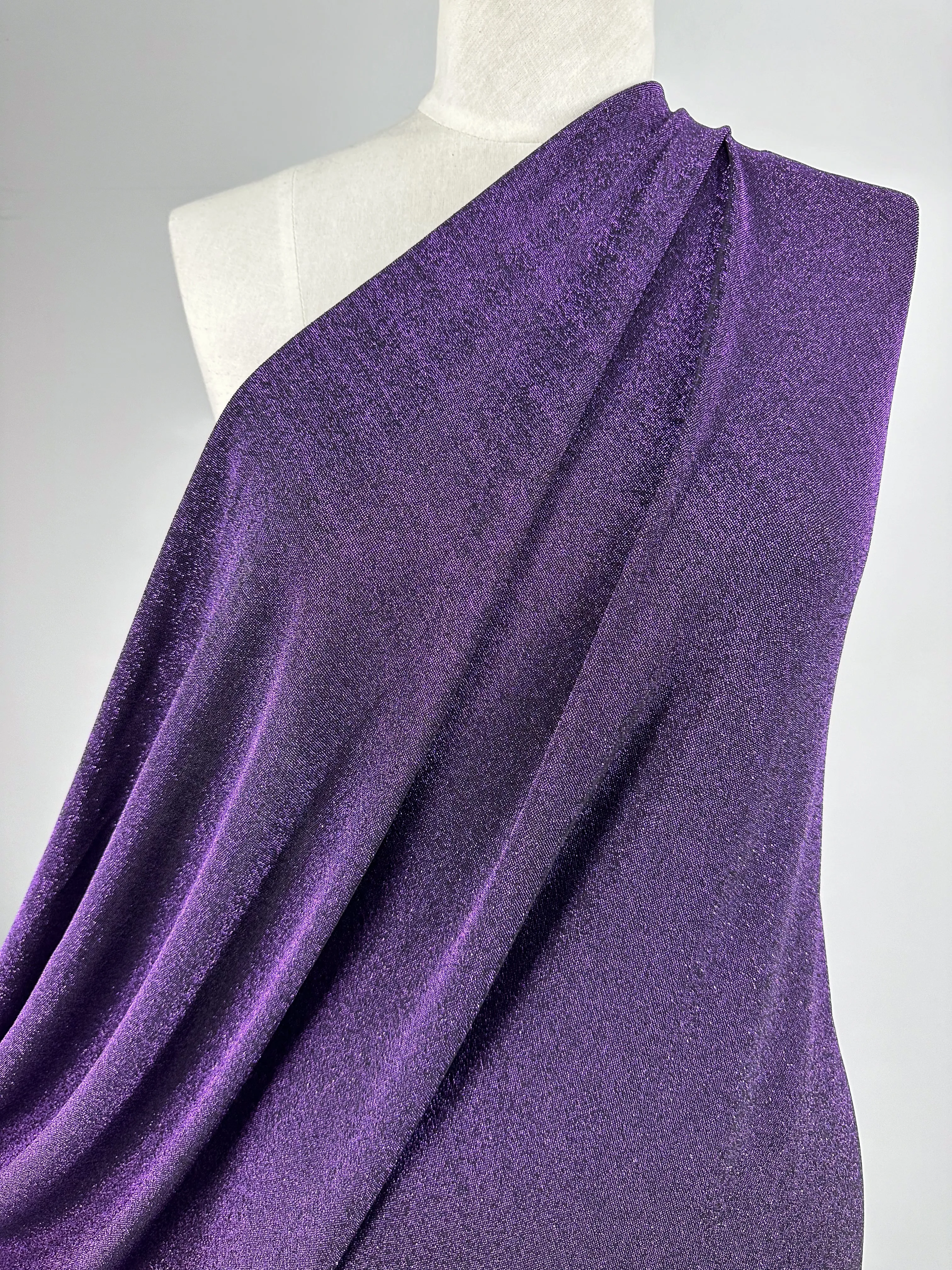 Metallic Lycra - Disco Plum - 160cm