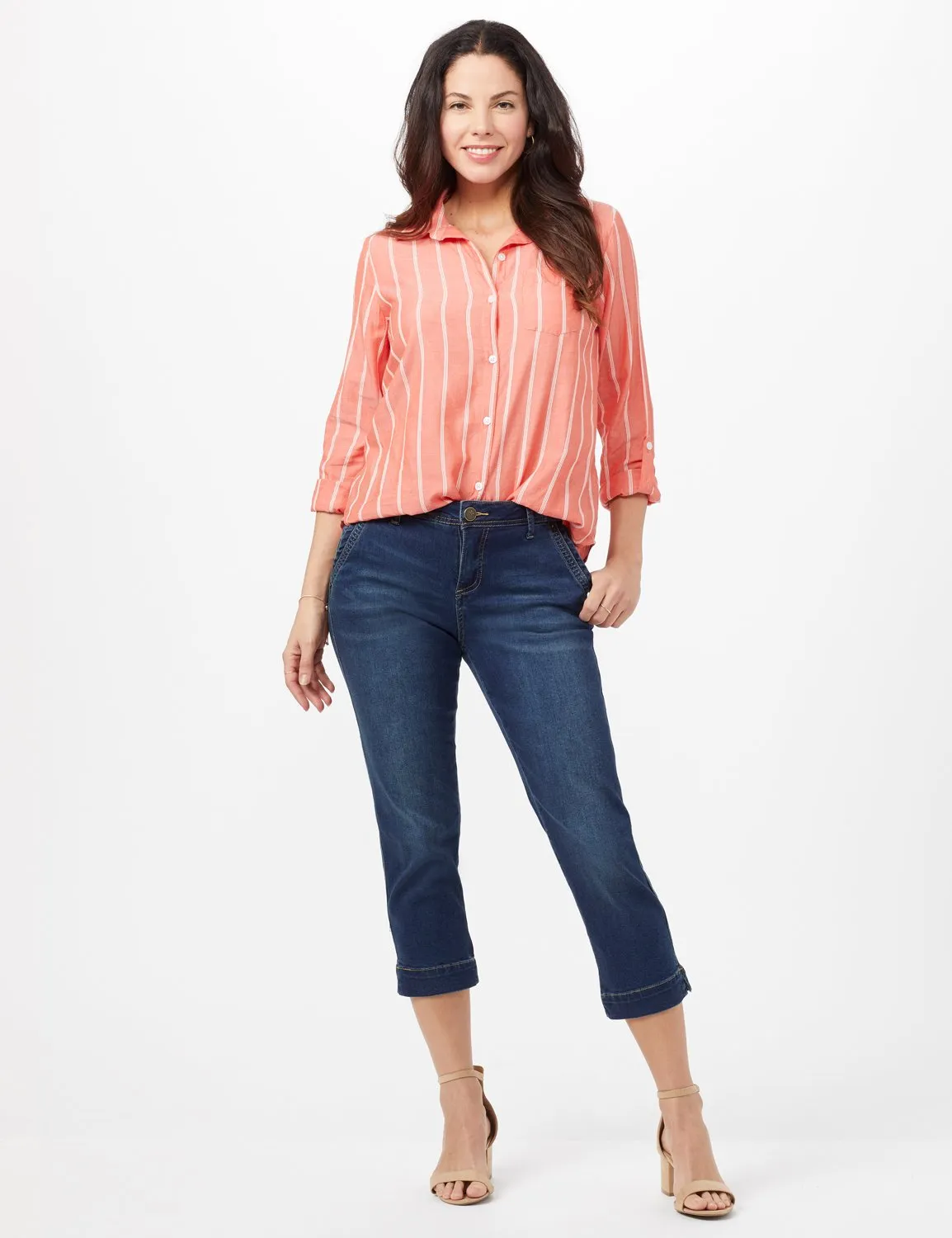 Midrise Crop Pants with Back Cargo Pockets