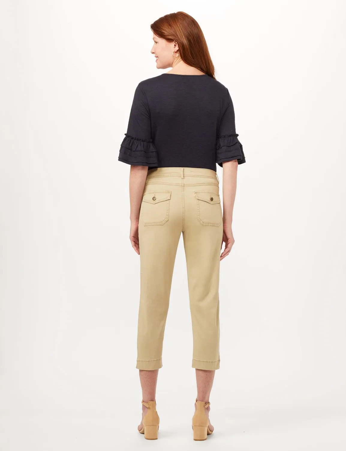 Midrise Crop Pants with Back Cargo Pockets