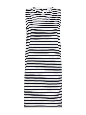 Navy/white stripe shift dress