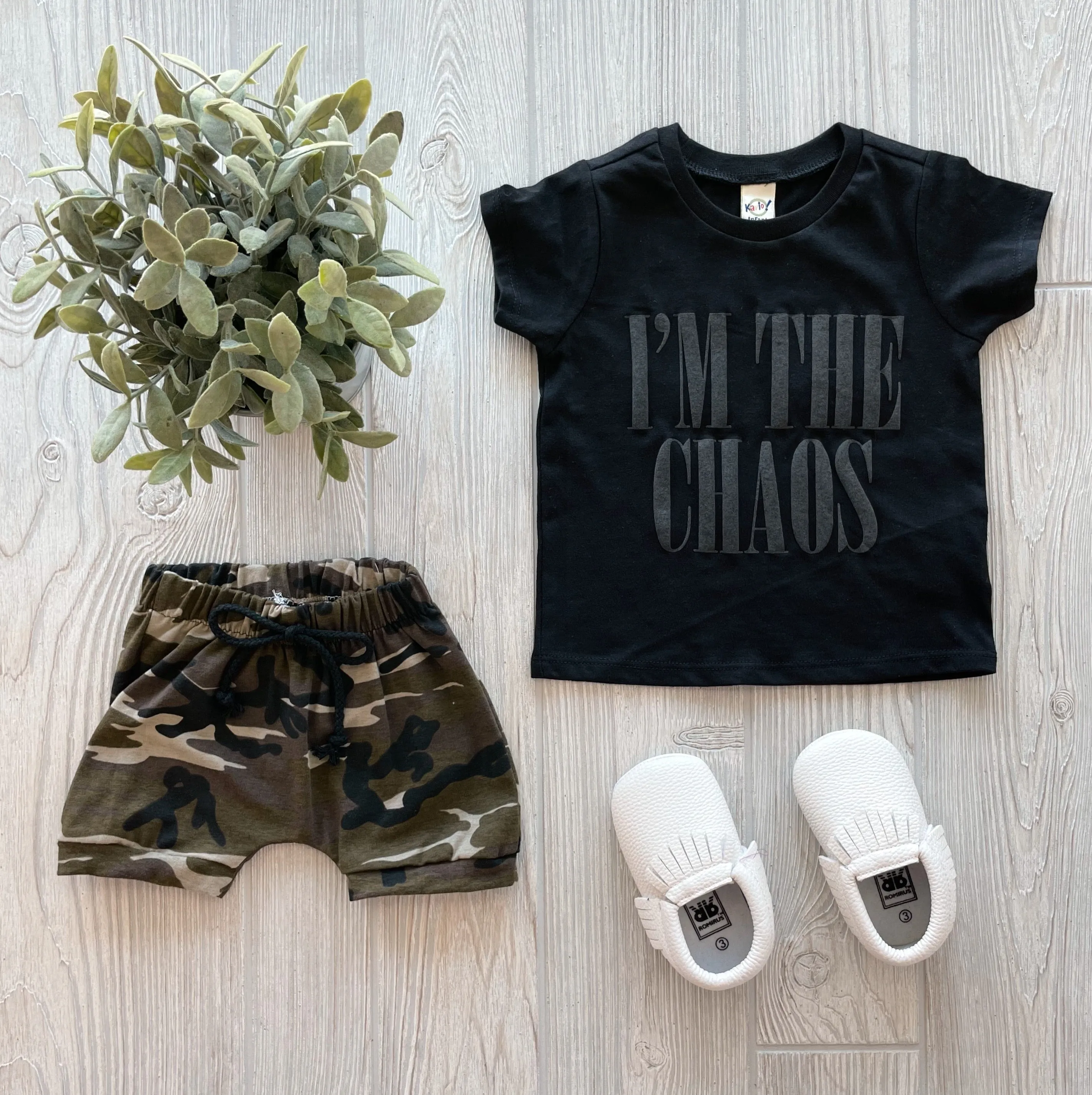 Olive Camo • Harem Shorts