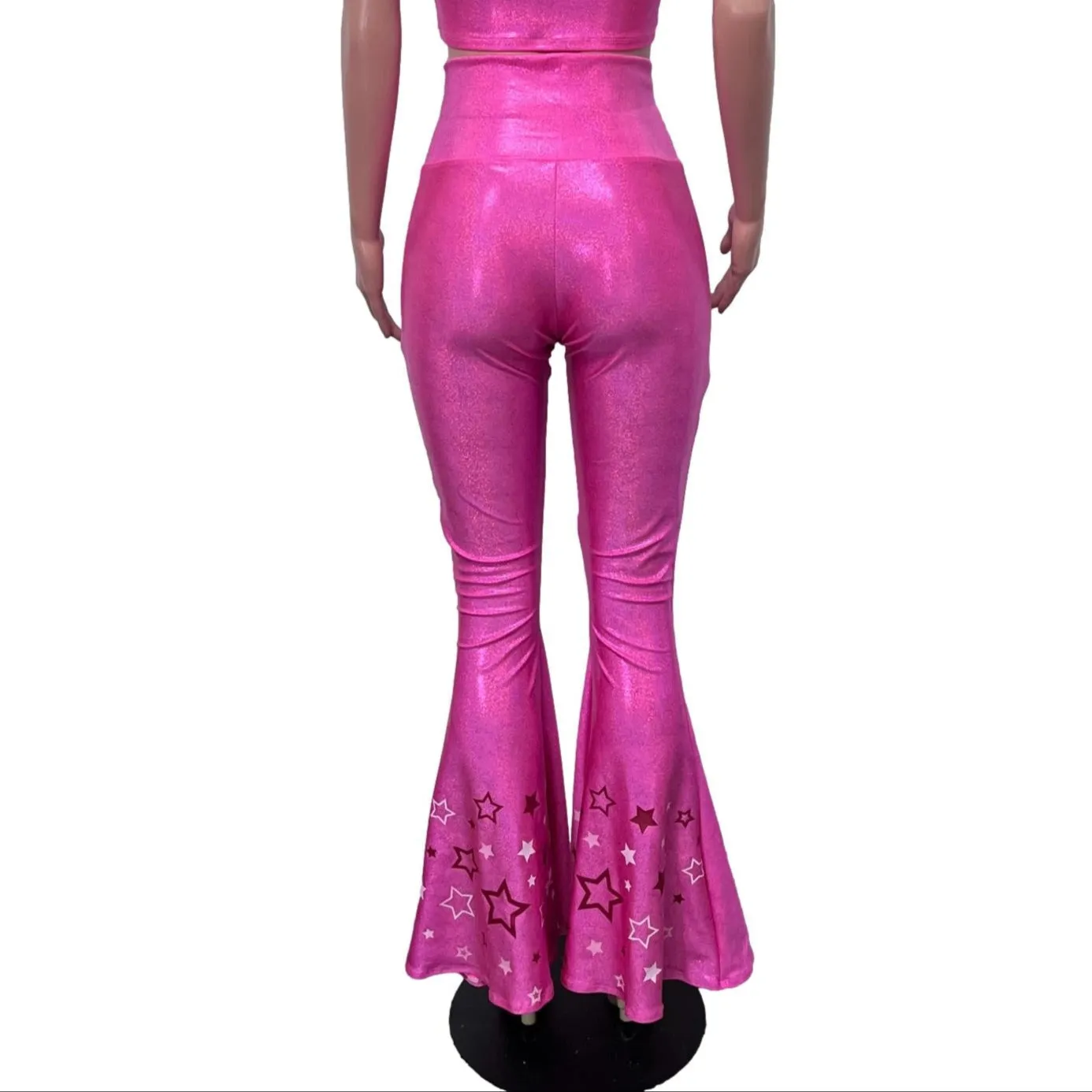 Pink Star Cowgirl Costume Outfit | Flare Pants w/ Crop Top Like Barbie