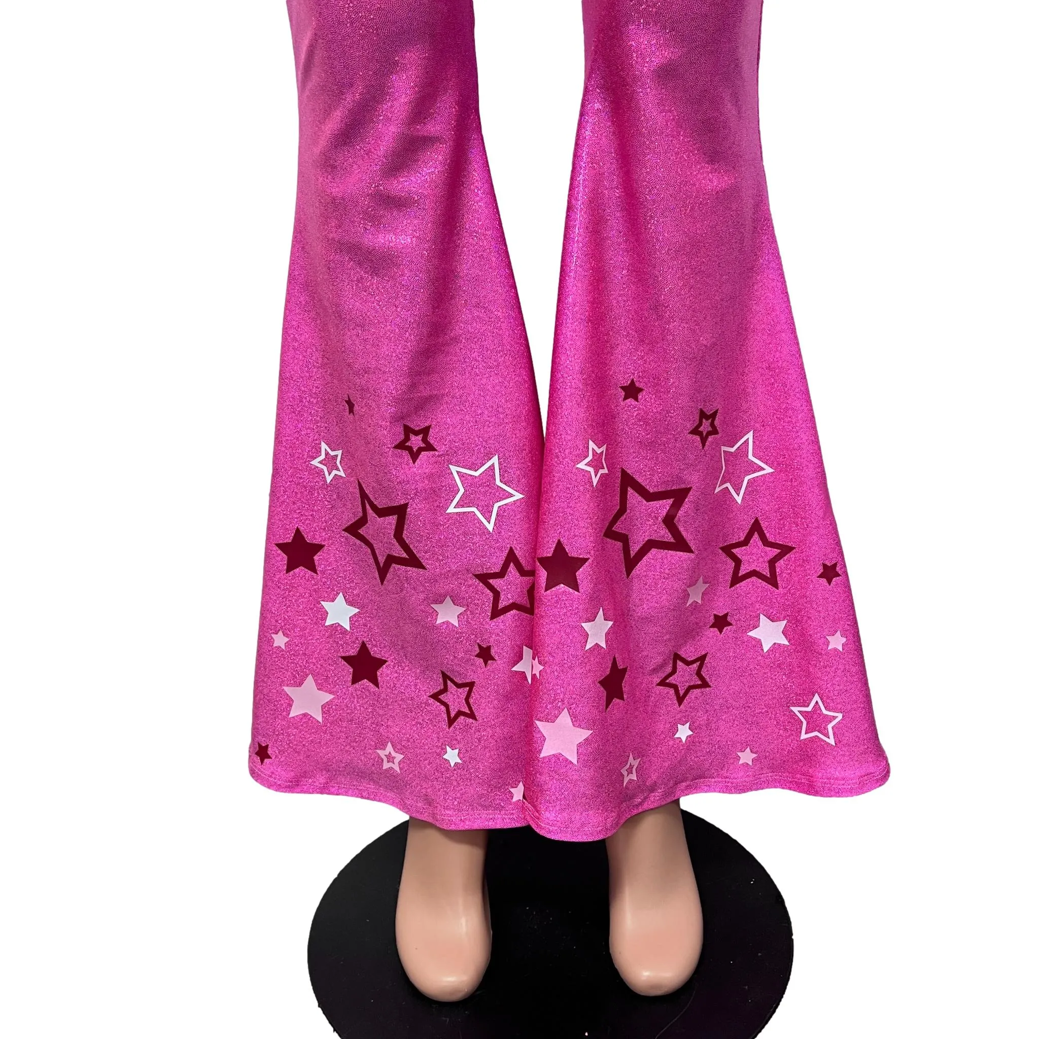 Pink Star Cowgirl Costume Outfit | Flare Pants w/ Crop Top Like Barbie